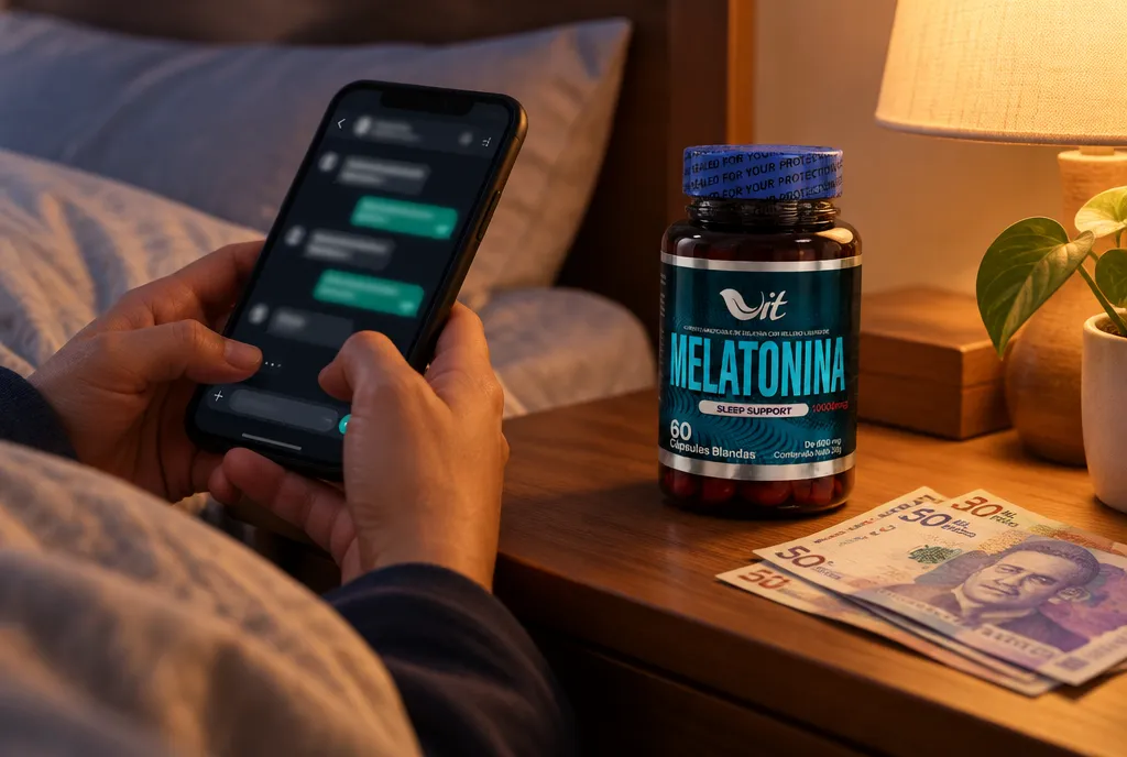 Pedido de melatonina por WhatsApp con pago en efectivo al recibir