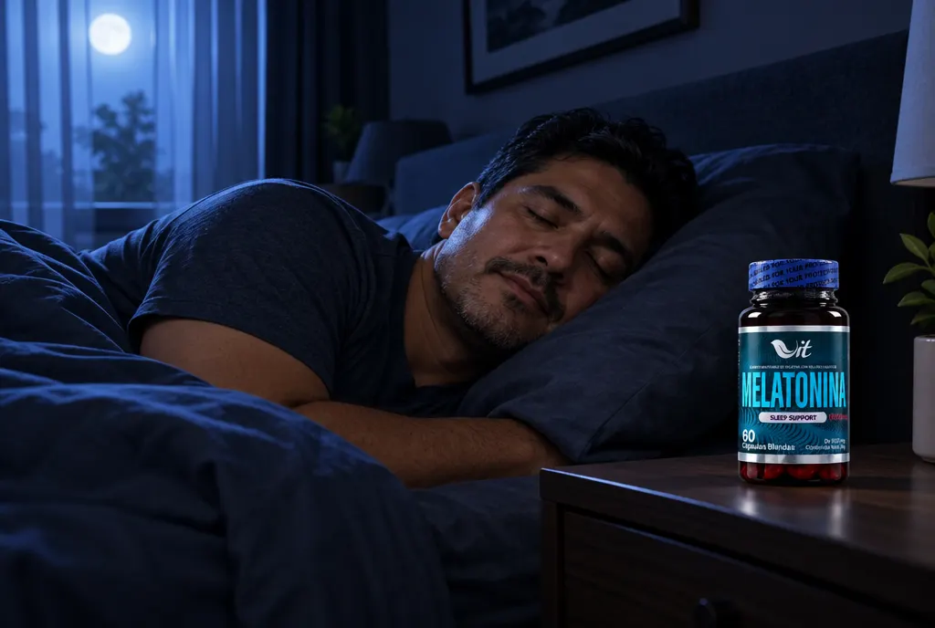 Hombre durmiendo tranquilo: melatonina para dormir