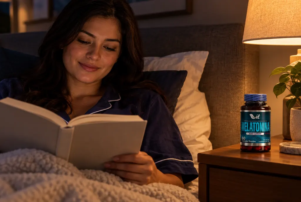 Mujer leyendo antes de dormir: para qué sirve la melatonina